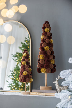 6.7x6.7x20" Tree Christmas Table Decor, Coffee