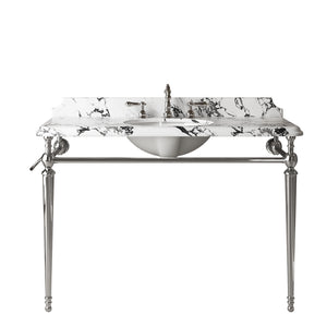 VICI 48" Bathroom Console Sink, Undermount Ceramic Vanity Basin & Panda