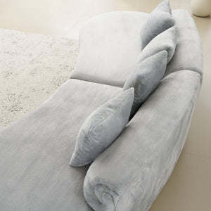 Modern Curved Sofa With Pillows