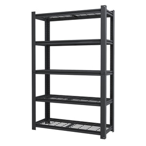 Heavy Duty 5 Tier Adjustable Metal Mesh Storage Rack With 2000 Lbs Capacity - Brushed Nickel