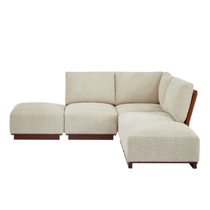 Velora 88.5 in. 5-Piece V Shaped Boucle Modular Free Combination Sectional Sofa