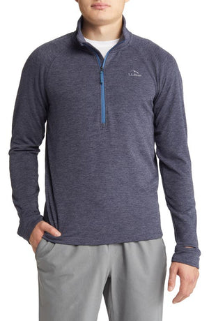 L.L.Bean Adventure Grid Fleece Quarter Zip Pullover in Gunmetal Gray , Size Large