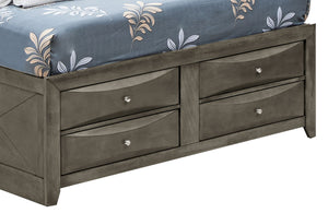 Modern Design Storage Bed With Bookcase Headboard