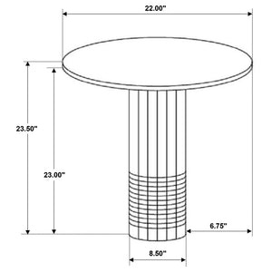 Preston - 2 Piece Coffee And End Table Set With Cylindrical Pedestal Bases, Round Design - White