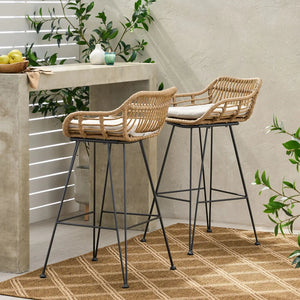 Outdoor Rattan Bar Chair With Metal Legs - Best Buy Furniture