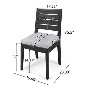 Outdoor Armless Dining Chair With Cushions