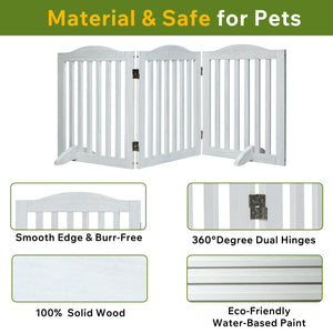 Wooden Freestanding Foldable Pet Gate for Dogs