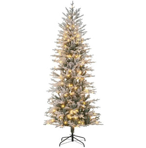 Christmas Trees with Snow Branches - Pre Lit Artificial Flocked