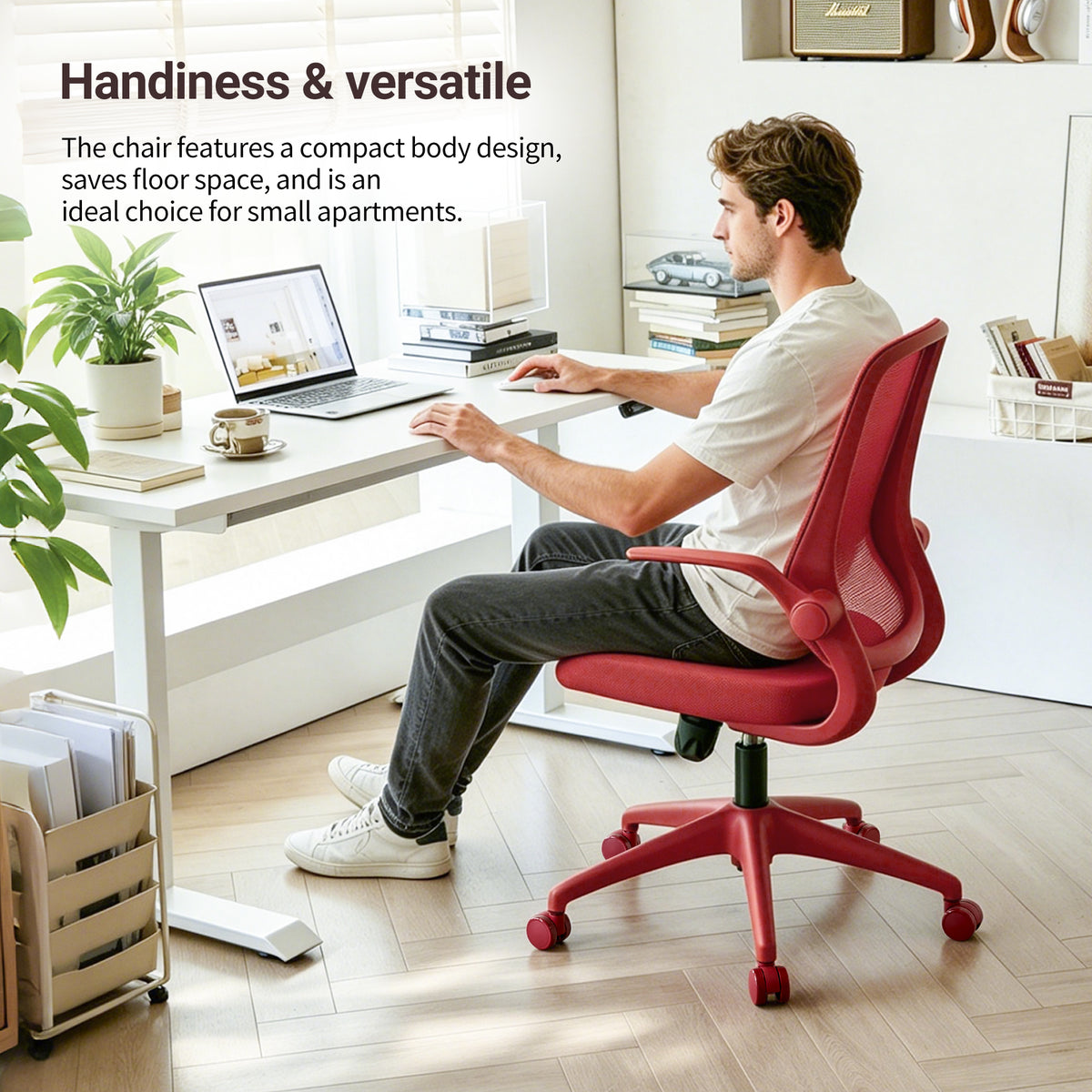 Ergonomic Color Office Chair - 350LBS Capacity, Red