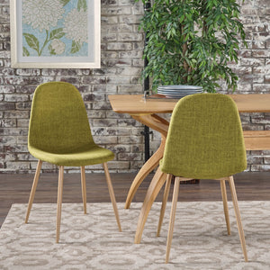 Modern Minimalist Fabric Dining Chair With Iron Legs
