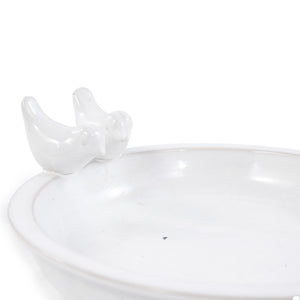 Handmade Ceramic Bird Bath - 11.8 Inch Glossy
