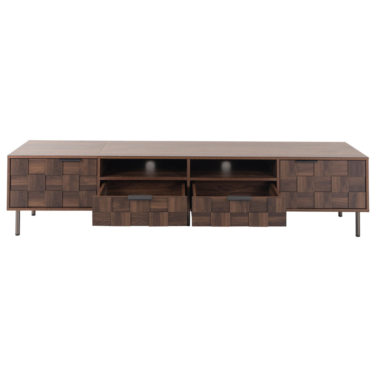 TV Stand With 2 Drawers, Media Console Table, Storage Cabinet With Cable Management