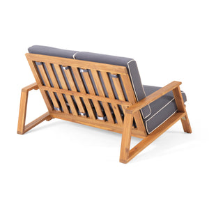 Paloma Contemporary Loveseat and Coffee Table Set with Weather Resistant Cushions