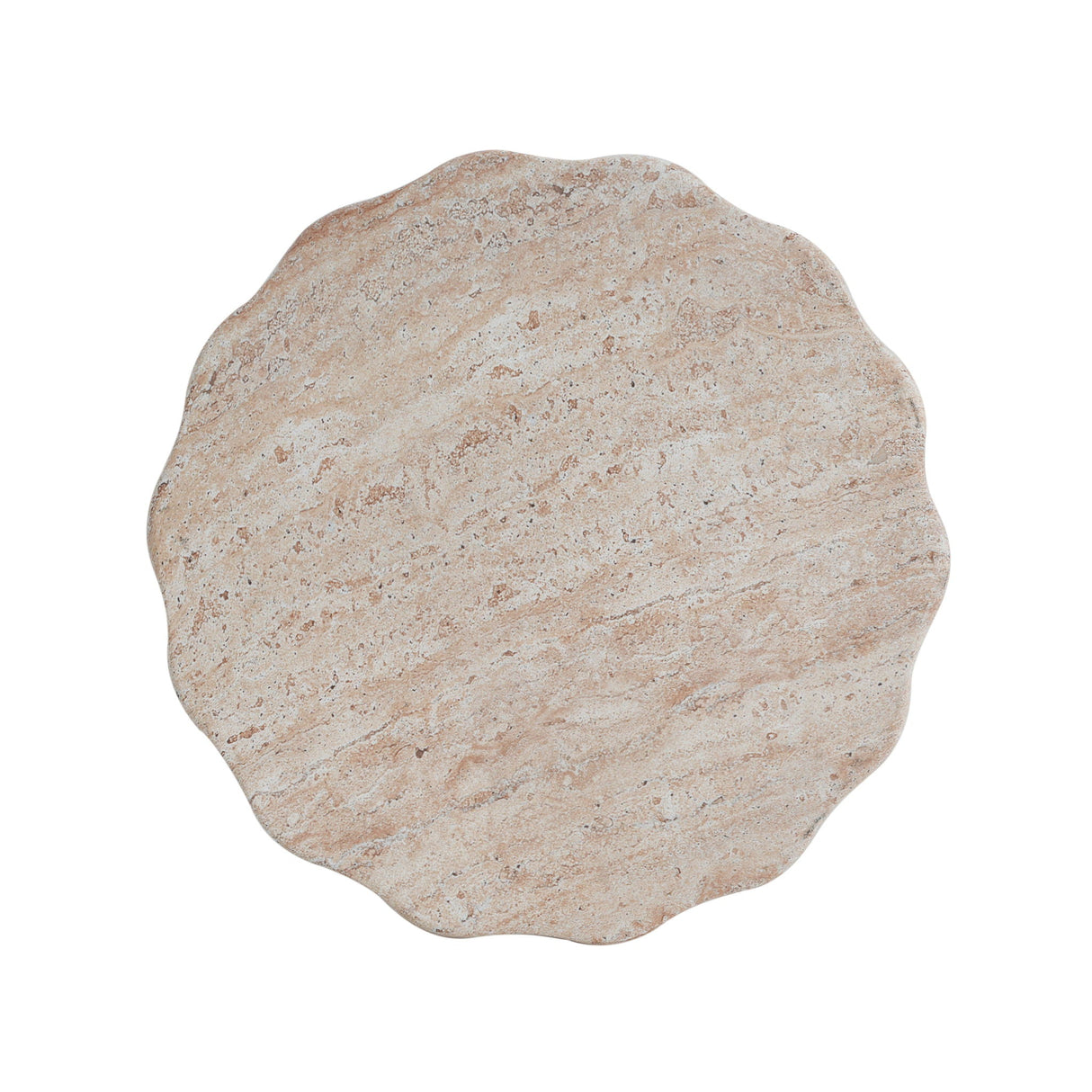 Elegant Indoor / Outdoor Lightweight Concrete Side Table With Travertine - Beige - Best Buy Furniture