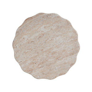 Elegant Indoor / Outdoor Lightweight Concrete Side Table With Travertine - Beige - Best Buy Furniture