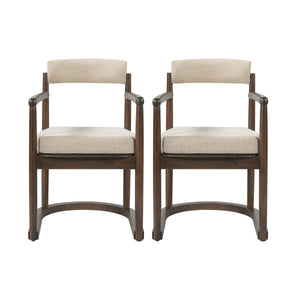 2 Pack Rubberwood Dining Arm Chairs