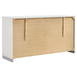 Dulcey - 6 Drawer Dresser With Accents, Bedroom Storage - Gloss White