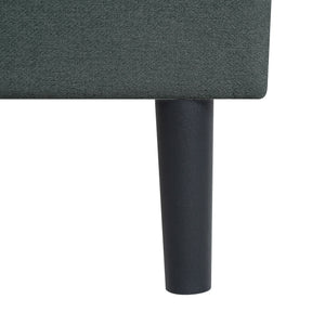 Modern Upholstered Platform Bed Frame With Button Tufted Fabric Headboard