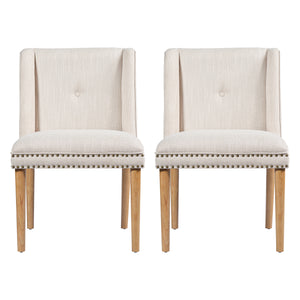 Light Luxury Rivet Upholstered Dining Chair Set of 2