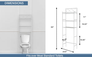 J&V TEXTILES 3-Shelf Metal Bathroom Organizer Over The Toilet, Bathroom Space Saver