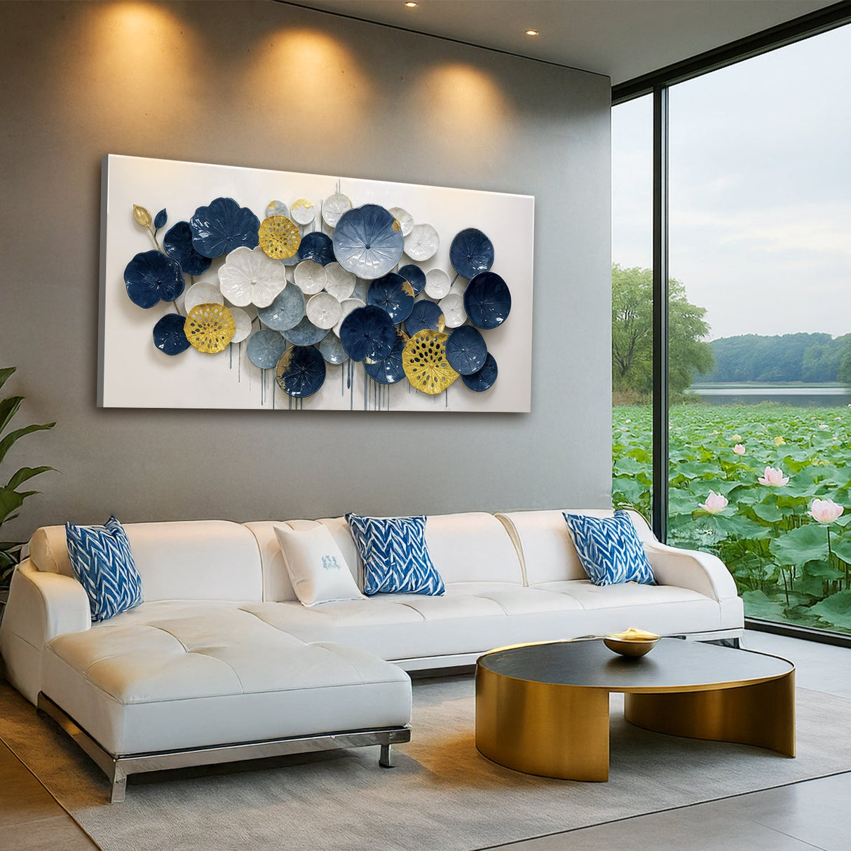 Lotus Leaf Abstract Wall Art VII