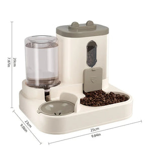 2 in 1 Automatic Pet Feeder with Water Dispenser Gravity Dog Cat Food Bowl