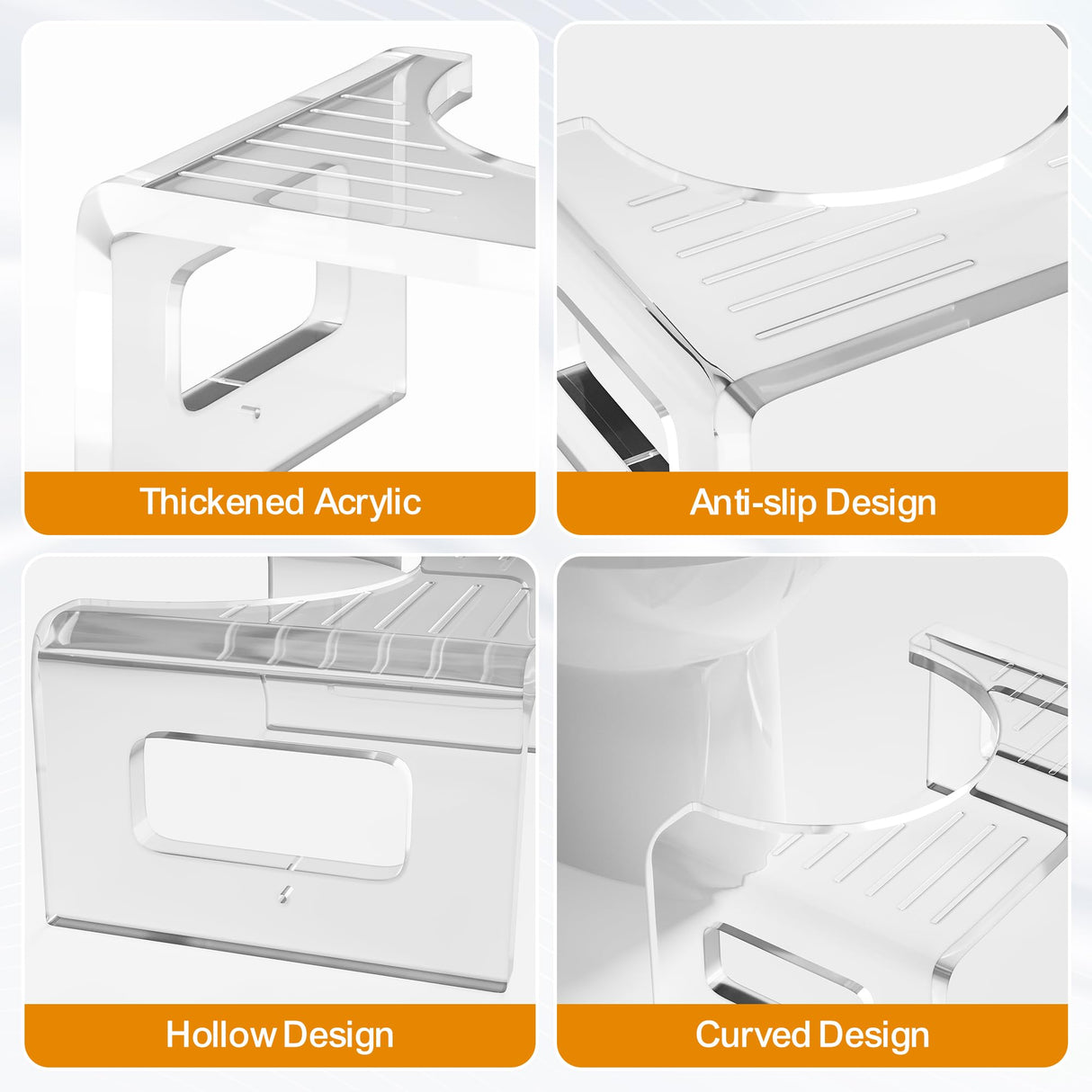 7'' Tall Acrylic Toilet Stool