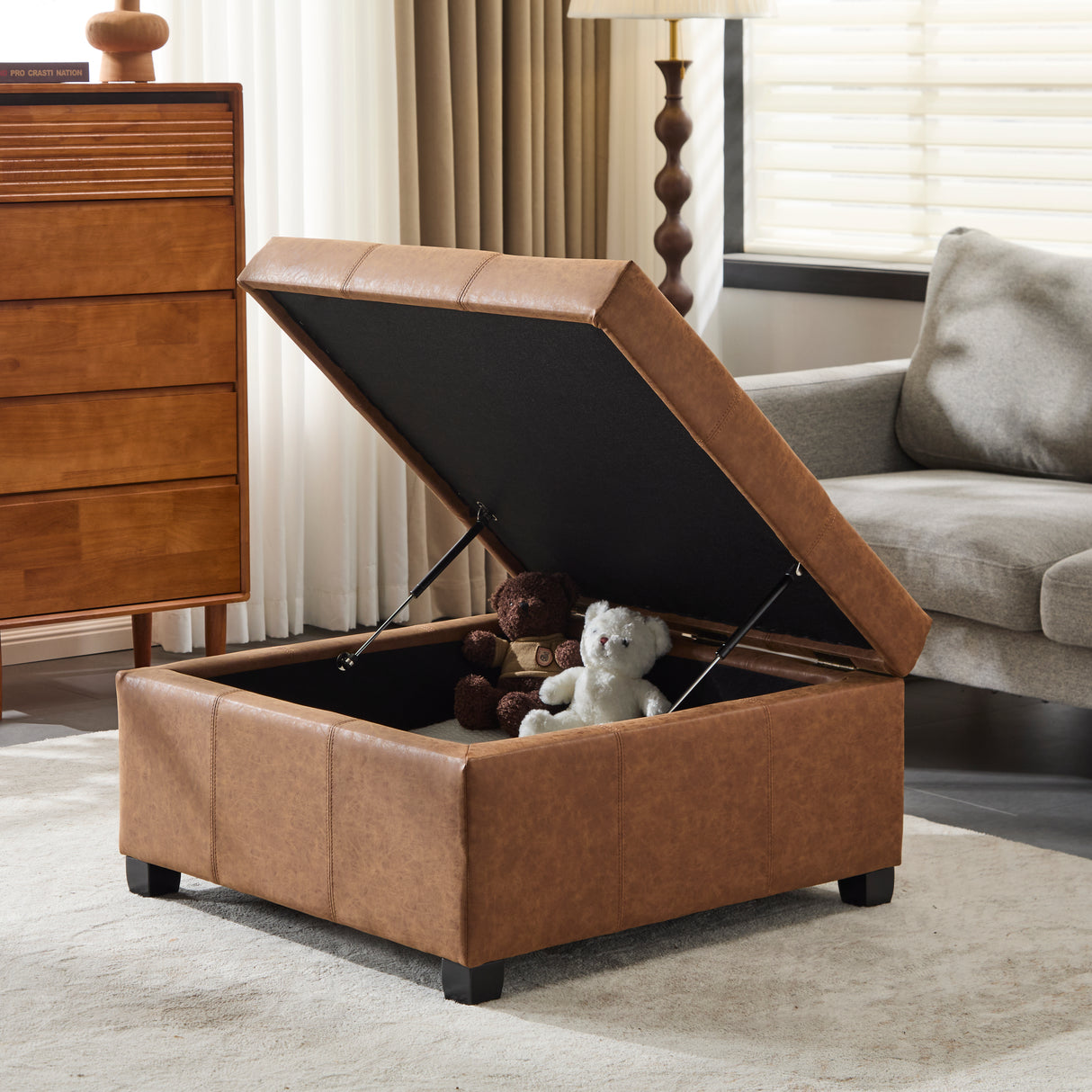 35" Square Storage Ottoman