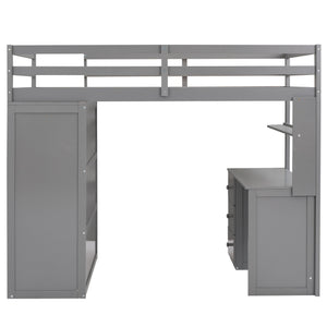 Loft Bed With Drawers, Desk, And Wardrobe