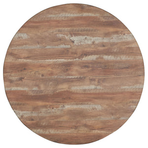 Arunda Yukon - Round Counter Height Dining Table With Pedestal Base And Built In Drawer - Oak