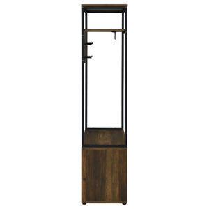 Flora - 2 Door Coat Rack Hall Tree Storage Bench And Multi Functional Storage - Natural