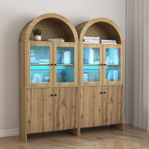 Modern Tech Inspired Dome Cabinet With LED Lighting