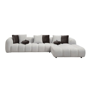 Manilla - Sectional Sofa With 8 Pillows - Ivory White - Best Buy Furniture
