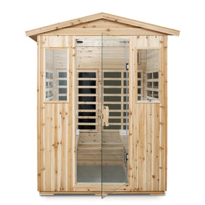 Four Person Far-Infrared Old Fir Outdoor Sauna Room