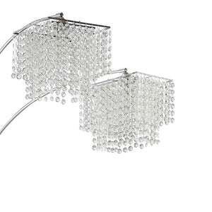 Bali - Shores Hanging Crystal Arc Floor Lamp Floor Lamp - Chrome