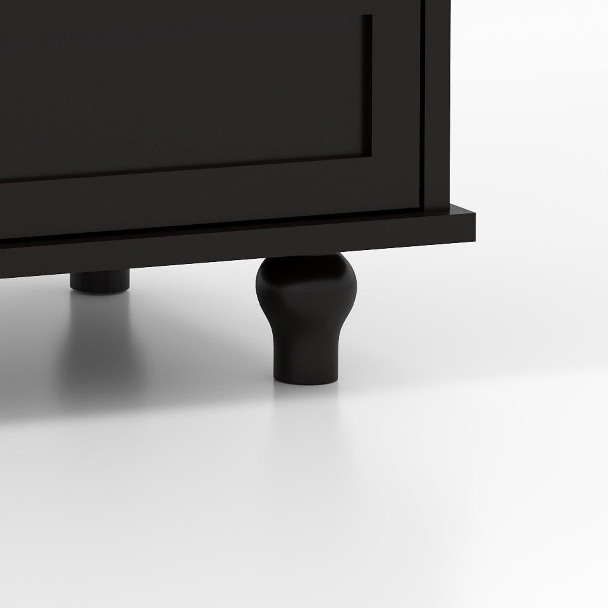 Minimalist Buffet Cabinet With Double Glass Doors And Drawer