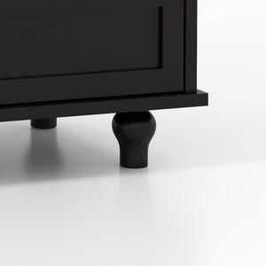 Minimalist Buffet Cabinet With Double Glass Doors And Drawer