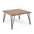 Outdoor Coffee Table With Slat Top And Metal Legs - Teak - Best Buy Furniture