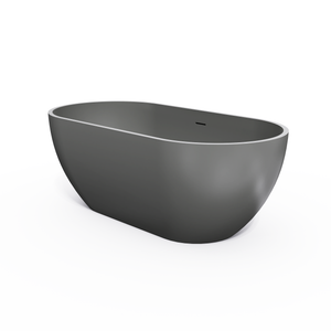 63 Inch Solid Surface Oval Shape Freestanding Bathtub