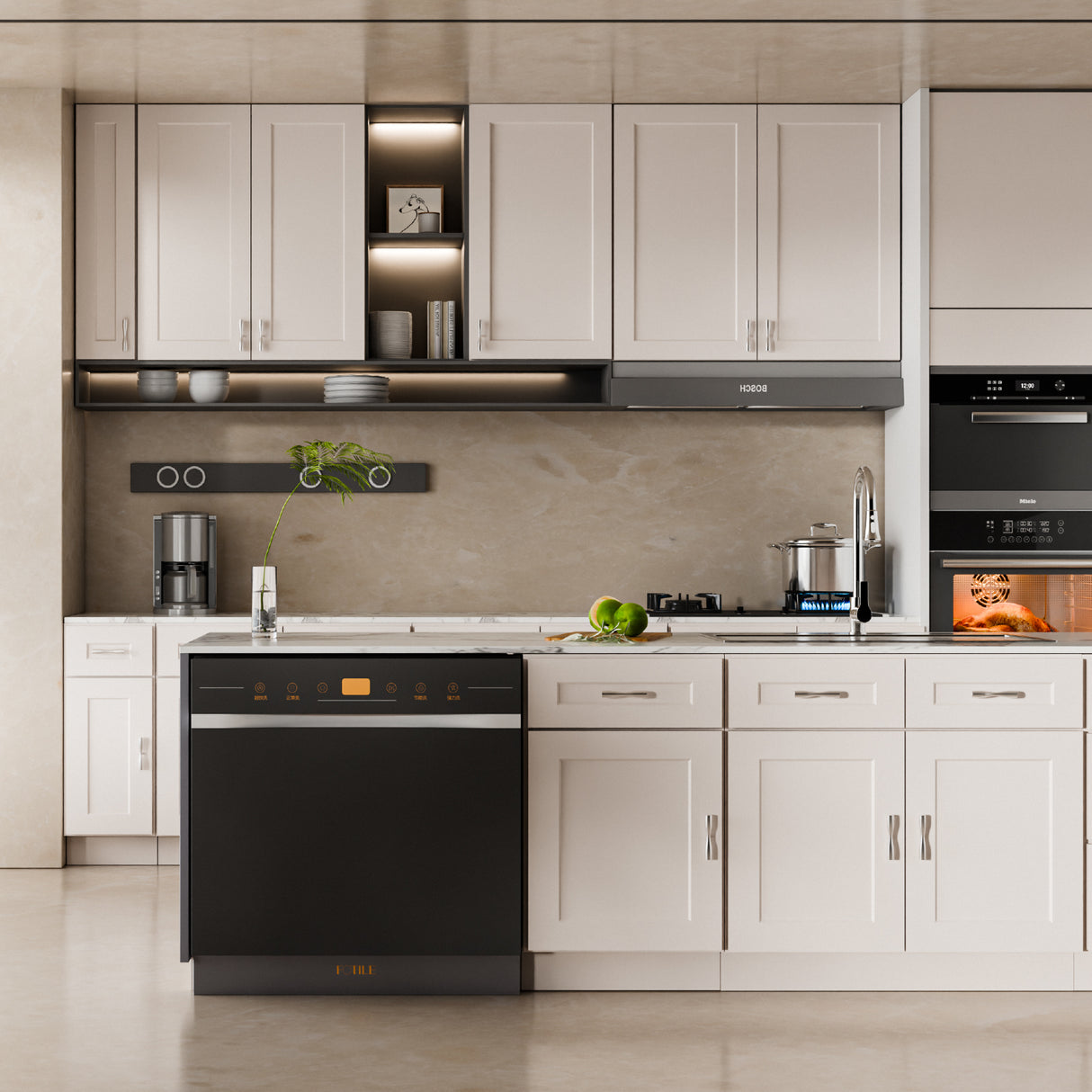 White Shaker Solid Wood Wall Cabinet with Soft-Close Doors