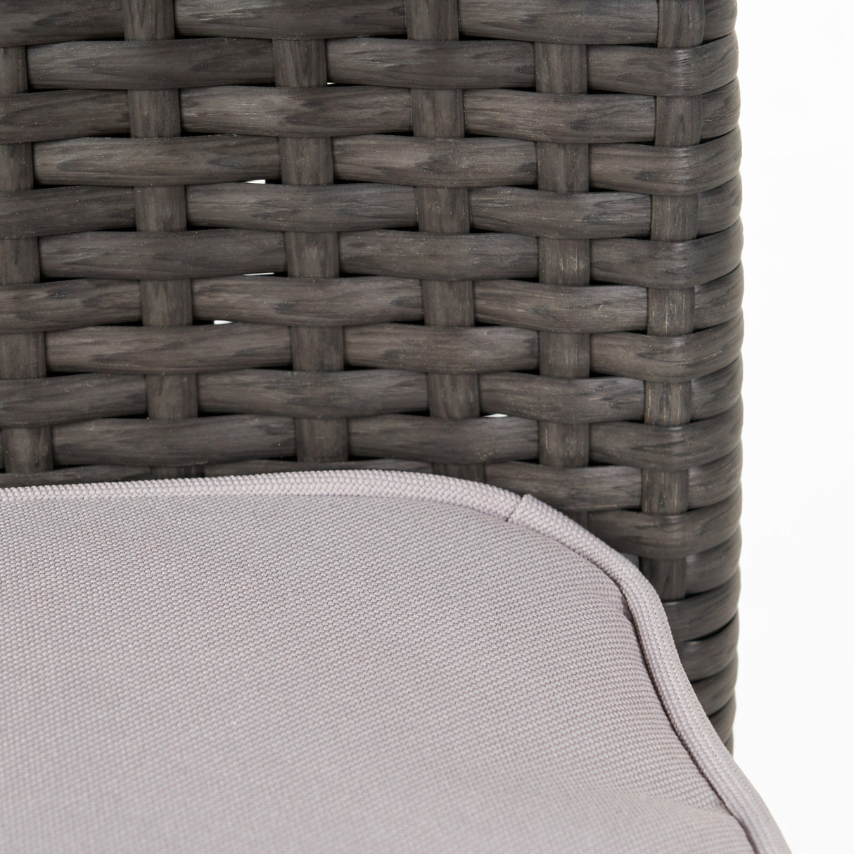 Outdoor PE Rattan Stacking Chair with Iron Frame and Cushions (Set of 4)