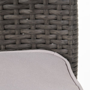 Outdoor PE Rattan Stacking Chair with Iron Frame and Cushions (Set of 4)