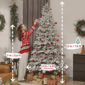 HOMCOM 7.5 ft Artificial Frosted Christmas Tree
