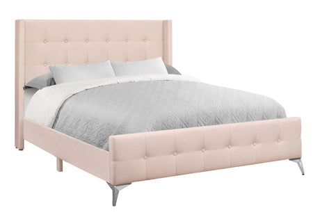 Queen Size Bed Upholstered - Pink - Best Buy Furniture