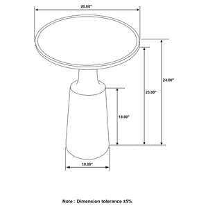 Stain Pedestal Accent Round Table With Lipped Top - Black