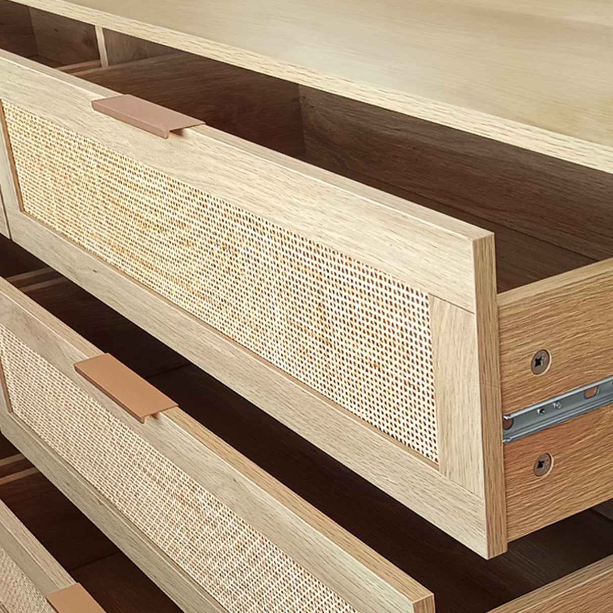 59.06" 6-Drawers Rattan Storage Cabinet