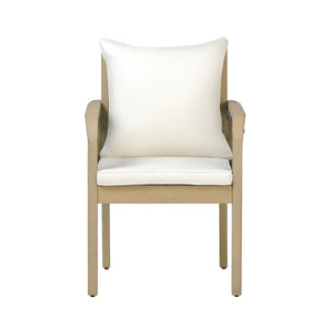 Outdoor Patio Acacia Wood Chairs With Woven Rope Arms (Set of 2)