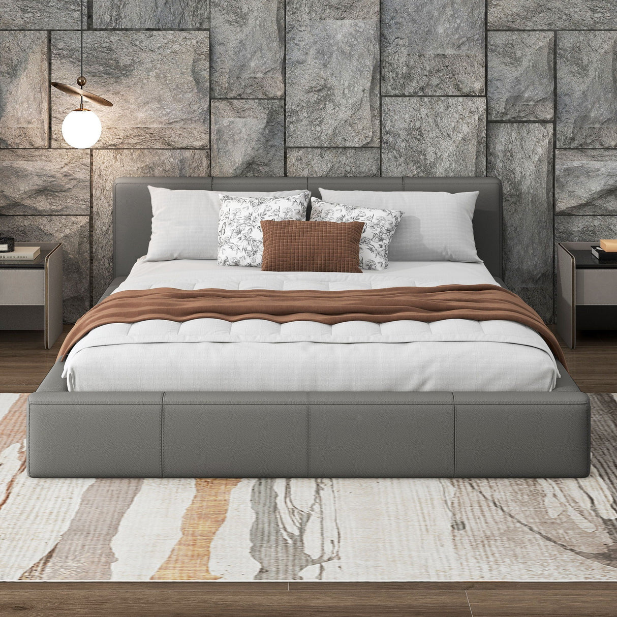 Stylish Upholstered Bed With Birch Wood Frame - Best Buy Furniture