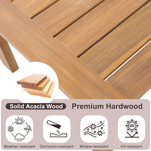 Outdoor 2-Piece Acacia Wood Patio Chat Set