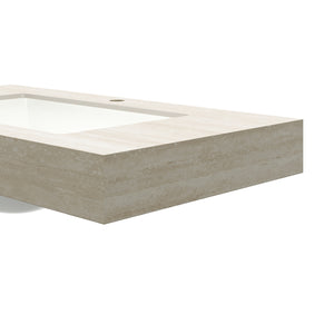 36" Roma Travertine-Pattern Sintered Stone Countertop with Undermount Ceramic Basin